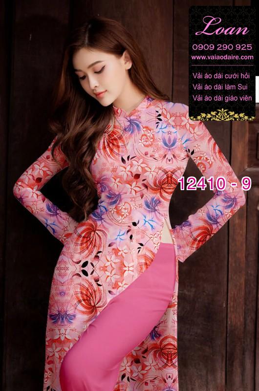 Vải áo dài hoa in 3D