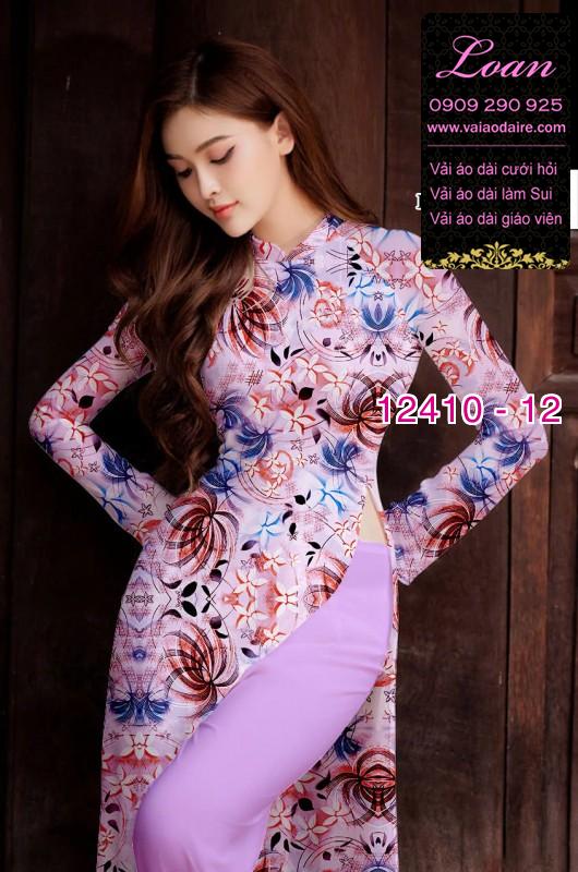 Vải áo dài hoa in 3D