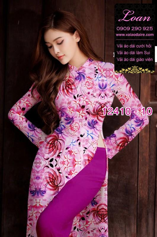 Vải áo dài hoa in 3D