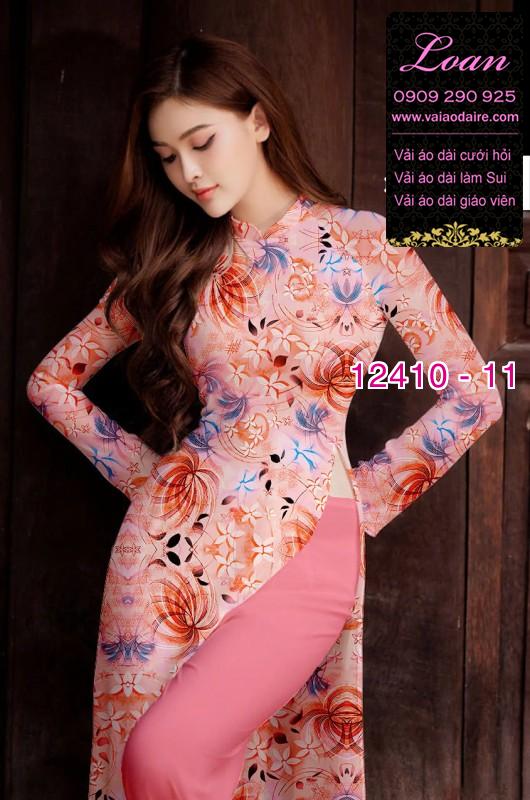 Vải áo dài hoa in 3D