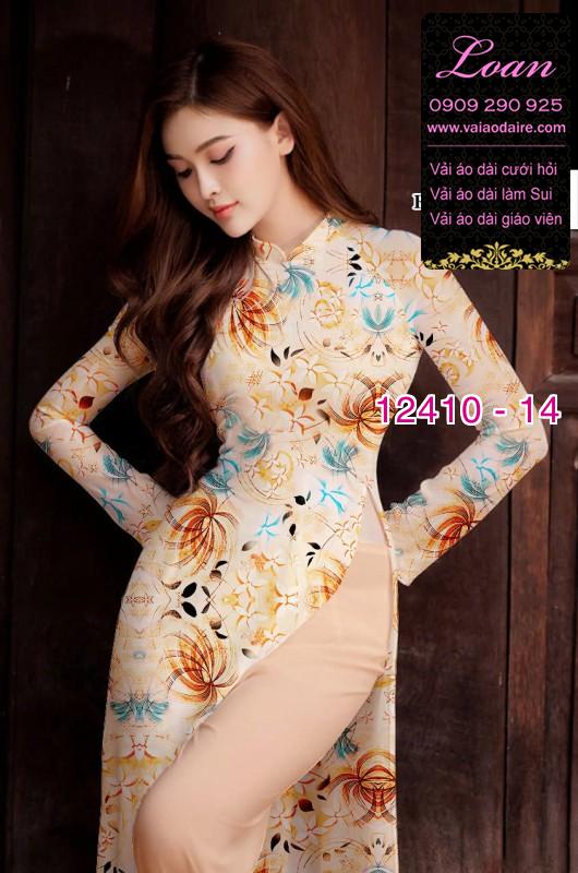 Vải áo dài hoa in 3D