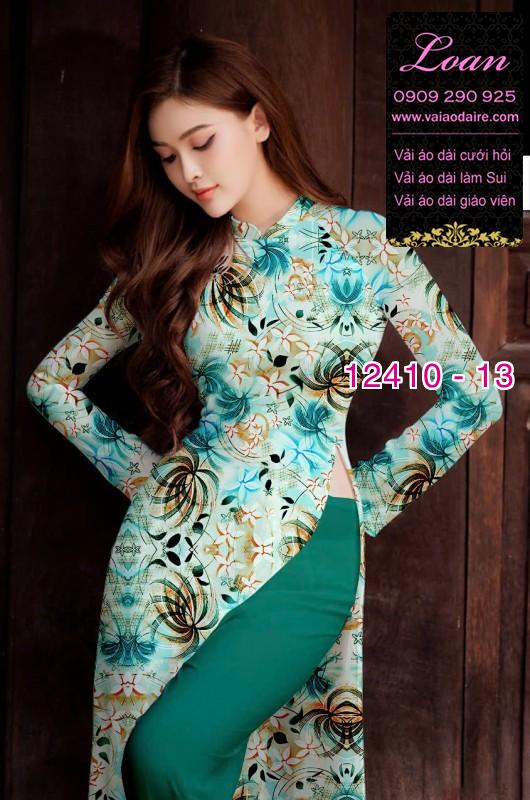 Vải áo dài hoa in 3D
