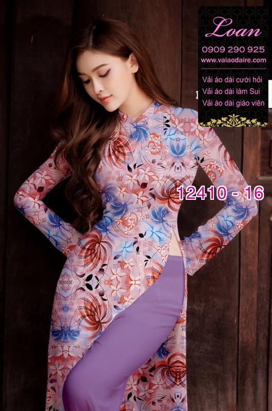 Vải áo dài hoa in 3D