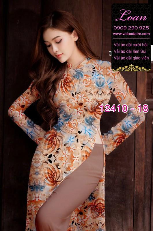 Vải áo dài hoa in 3D