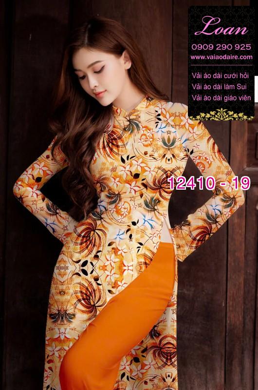 Vải áo dài hoa in 3D