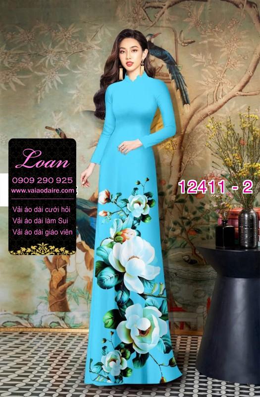 Vải áo dài hoa in 3D
