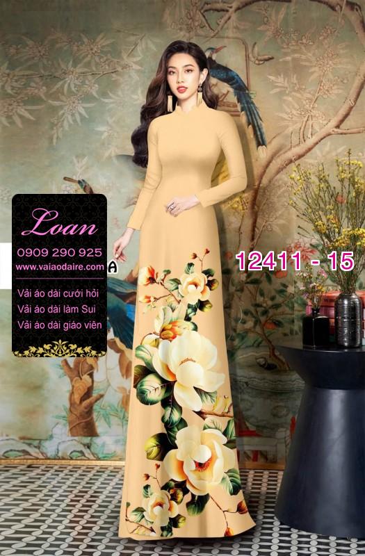 Vải áo dài hoa in 3D