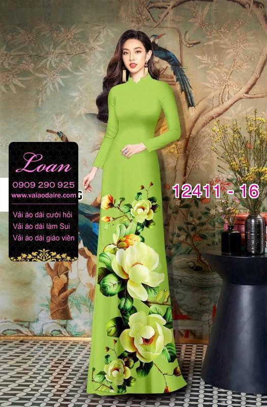 Vải áo dài hoa in 3D