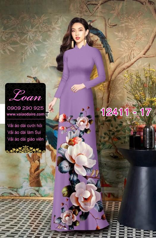 Vải áo dài hoa in 3D