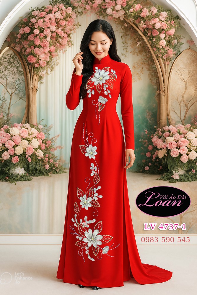 Vải áo dài kết hoa đẹp