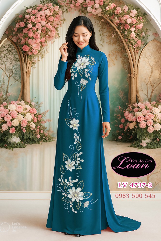 Vải áo dài kết hoa đẹp