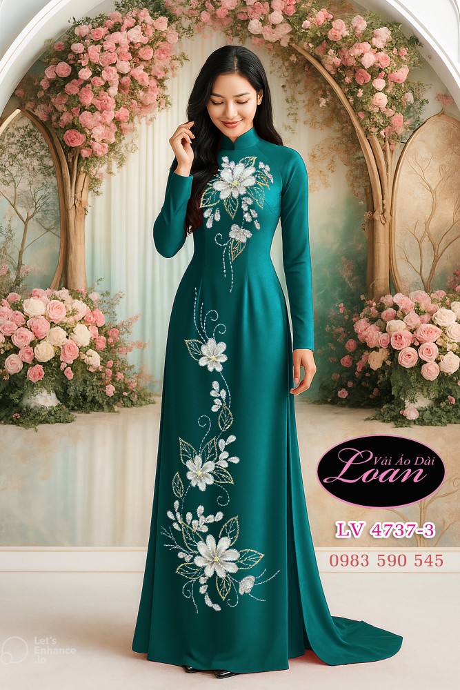 Vải áo dài kết hoa đẹp