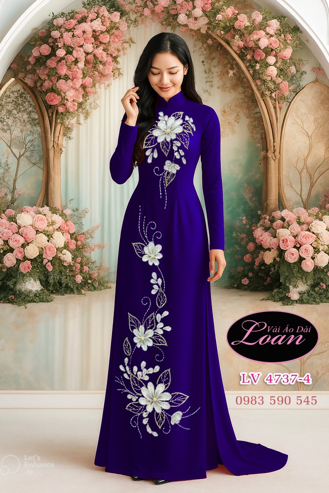 Vải áo dài kết hoa đẹp