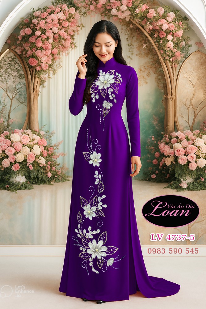 Vải áo dài kết hoa đẹp