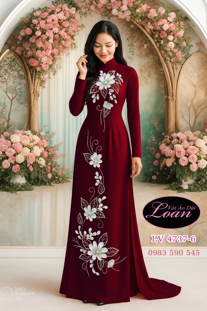 Vải áo dài kết hoa đẹp