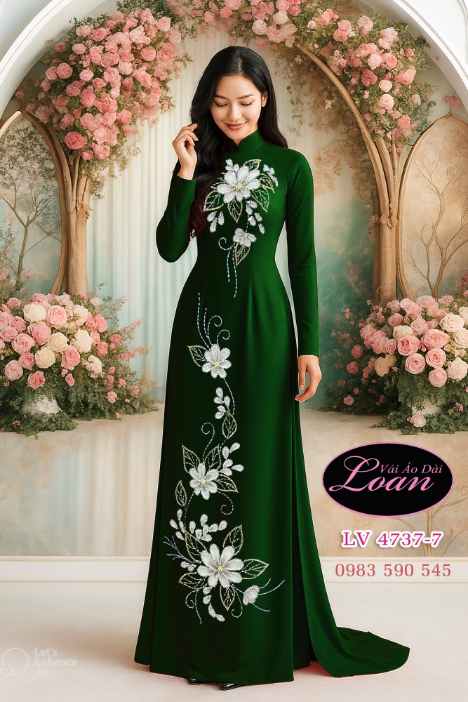 Vải áo dài kết hoa đẹp