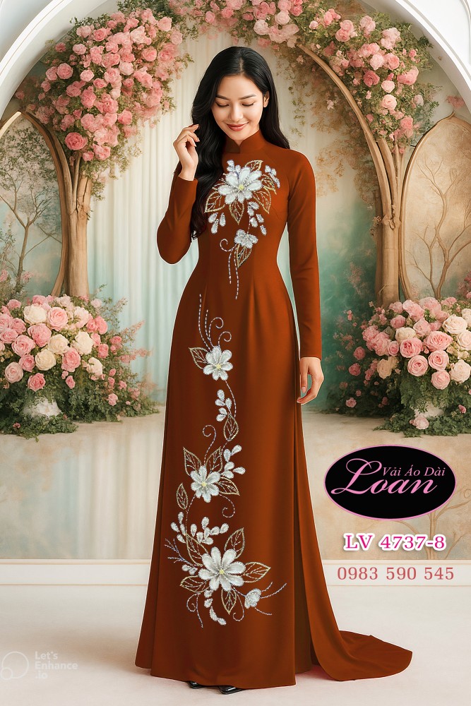 Vải áo dài kết hoa đẹp