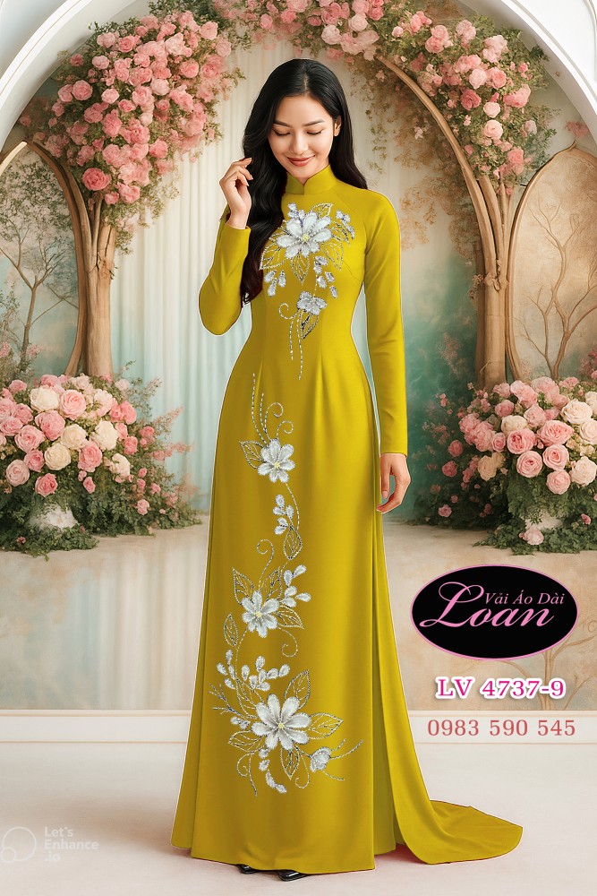Vải áo dài kết hoa đẹp