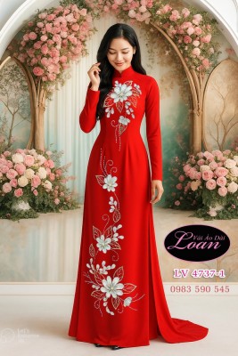 Vải áo dài kết hoa đẹp-ADK 12416