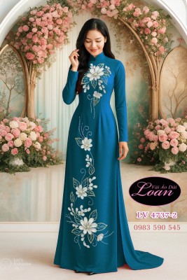 Vải áo dài kết hoa đẹp-ADK 12416
