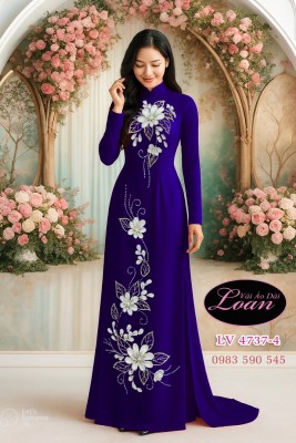 Vải áo dài kết hoa đẹp-ADK 12416