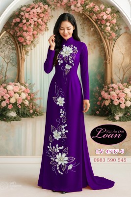 Vải áo dài kết hoa đẹp-ADK 12416