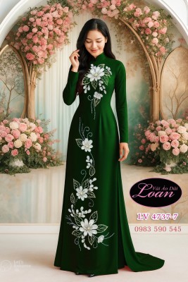 Vải áo dài kết hoa đẹp-ADK 12416