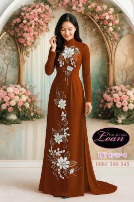 Vải áo dài kết hoa đẹp-ADK 12416