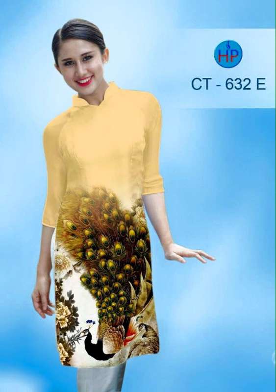 Vải áo dài cách tân chim Công Vải áo dài cách tân chim Công