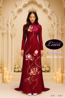 Vải áo dài kết hoa sen-ADK 12425