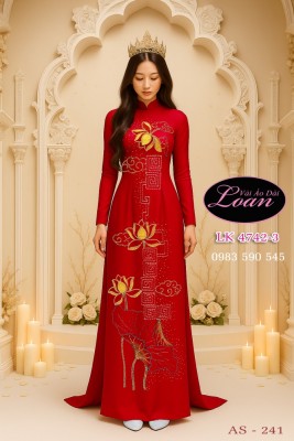 Vải áo dài kết hoa sen-ADK 12429
