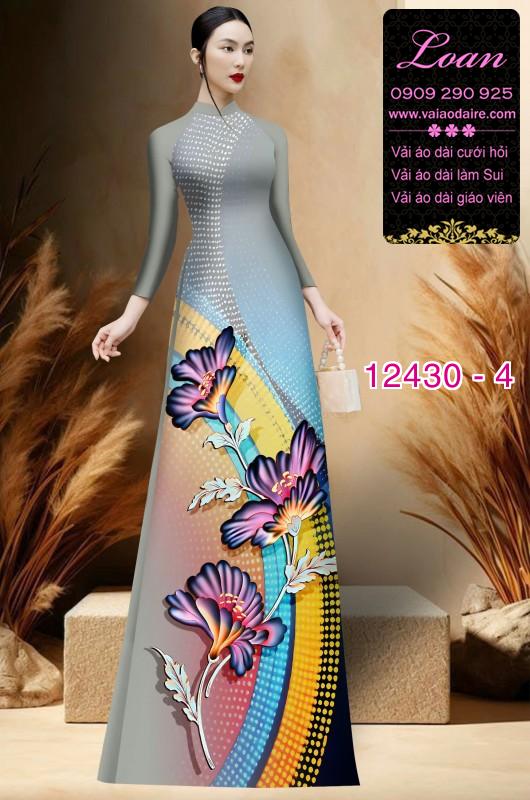 Vải áo dài hoa in 3D