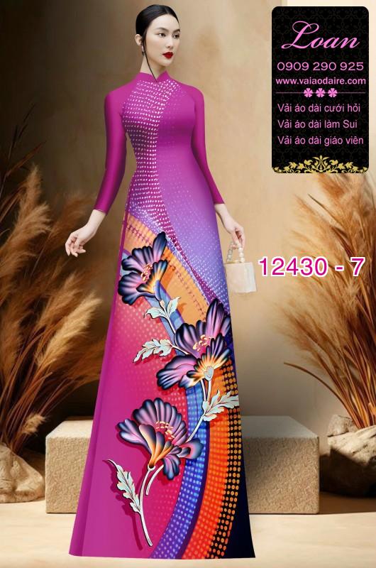 Vải áo dài hoa in 3D