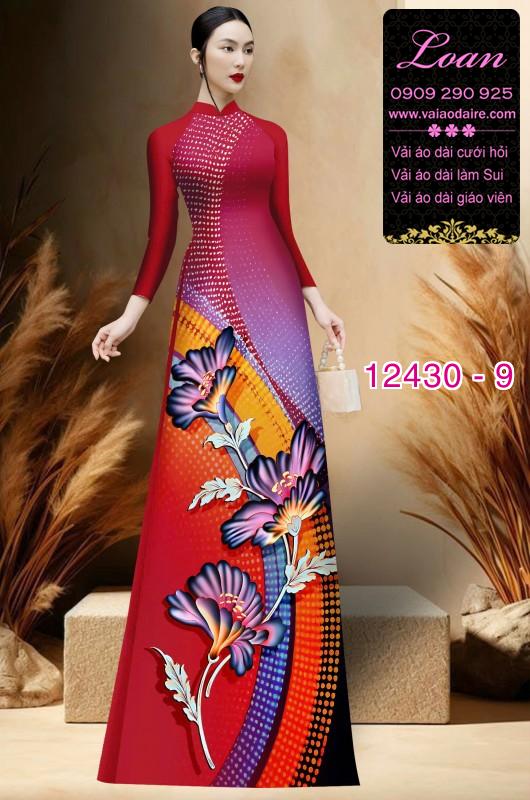 Vải áo dài hoa in 3D