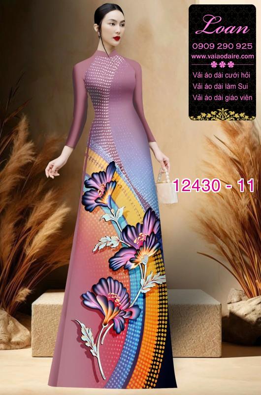 Vải áo dài hoa in 3D