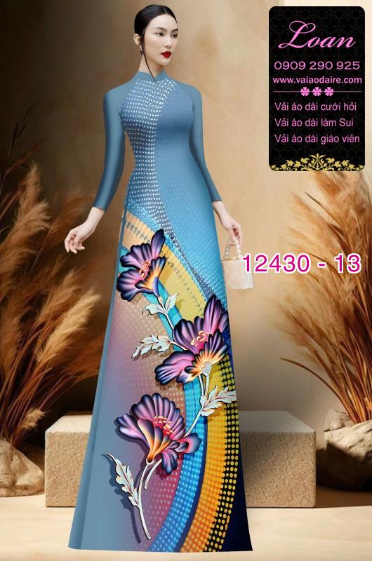 Vải áo dài hoa in 3D