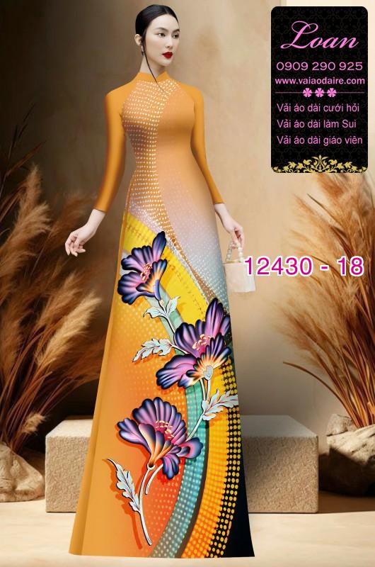 Vải áo dài hoa in 3D