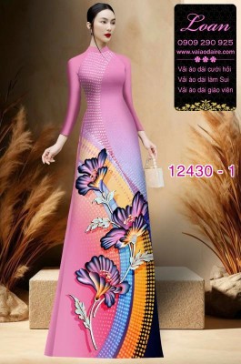 Vải áo dài hoa in 3D-DT 12430