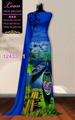 Vải áo dài phong cảnh-DT 12433