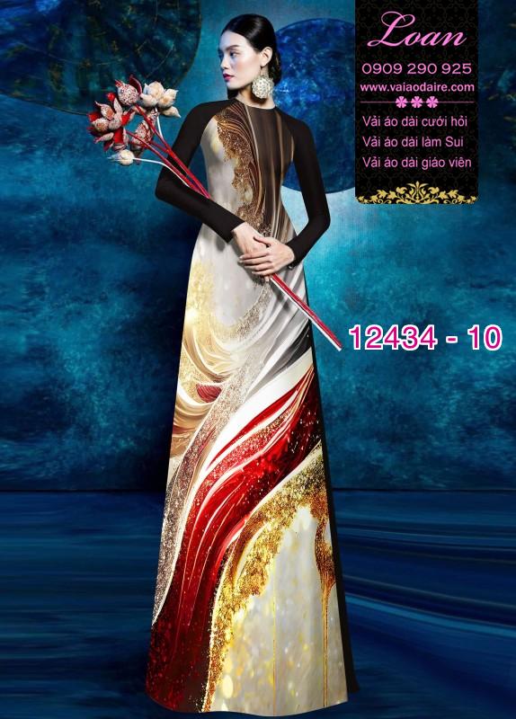 Vải áo dài hoa văn in 3D