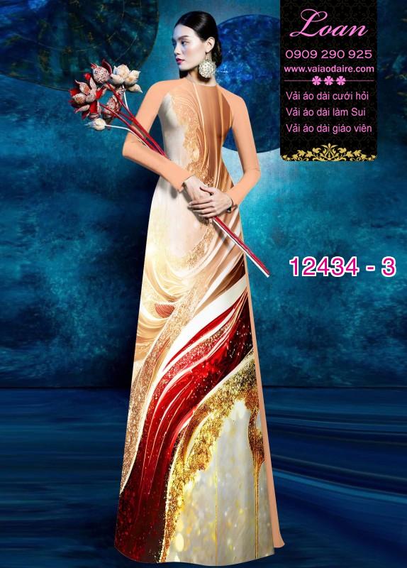 Vải áo dài hoa văn in 3D