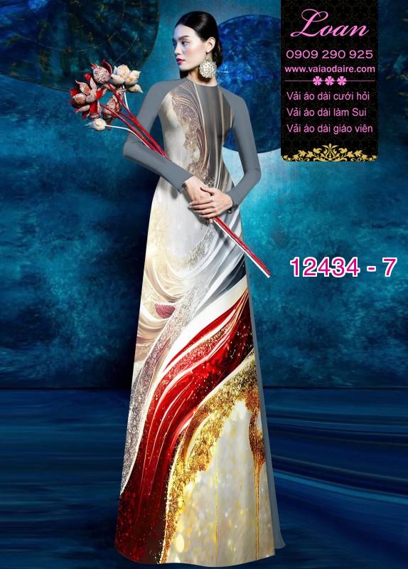 Vải áo dài hoa văn in 3D