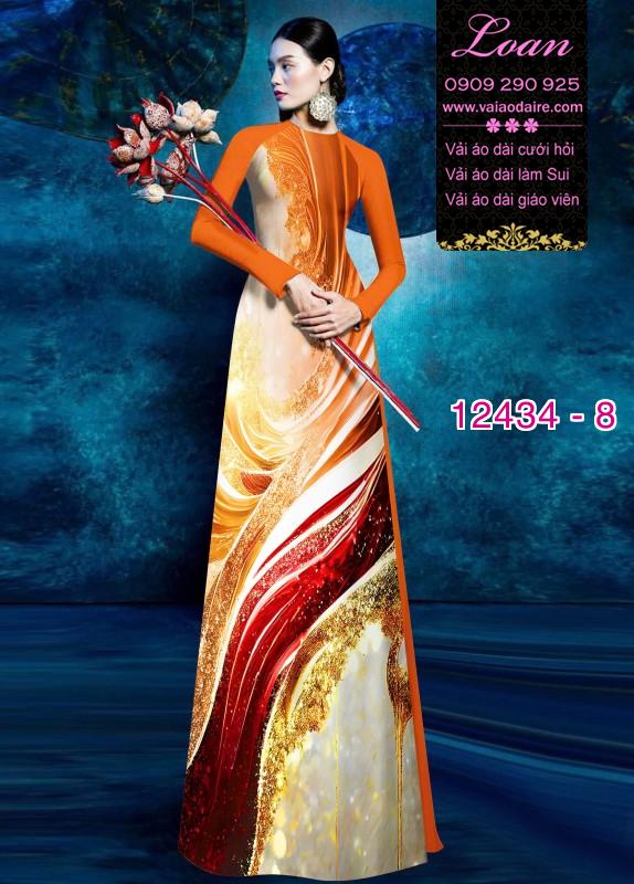 Vải áo dài hoa văn in 3D