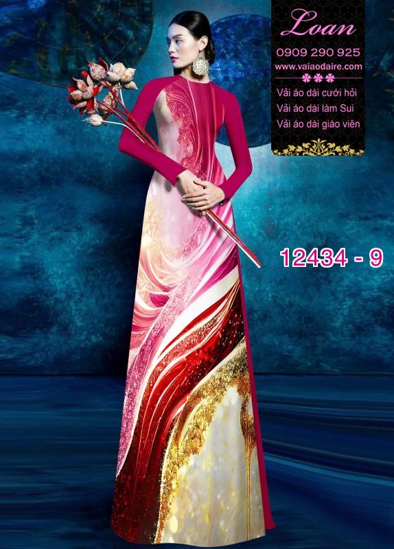 Vải áo dài hoa văn in 3D