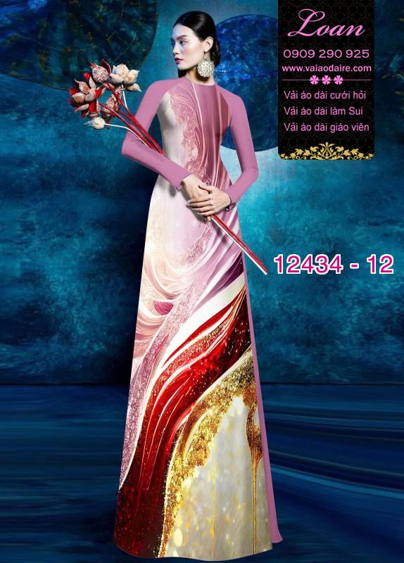 Vải áo dài hoa văn in 3D