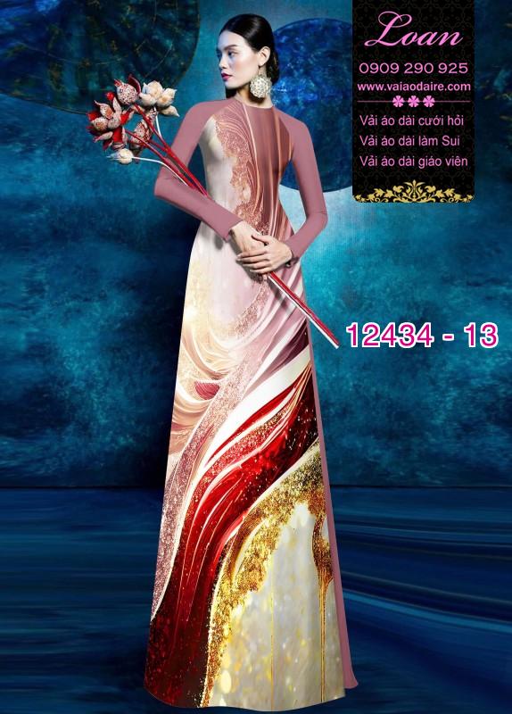 Vải áo dài hoa văn in 3D