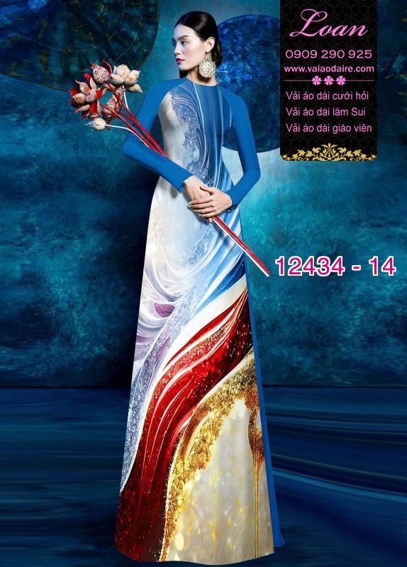 Vải áo dài hoa văn in 3D