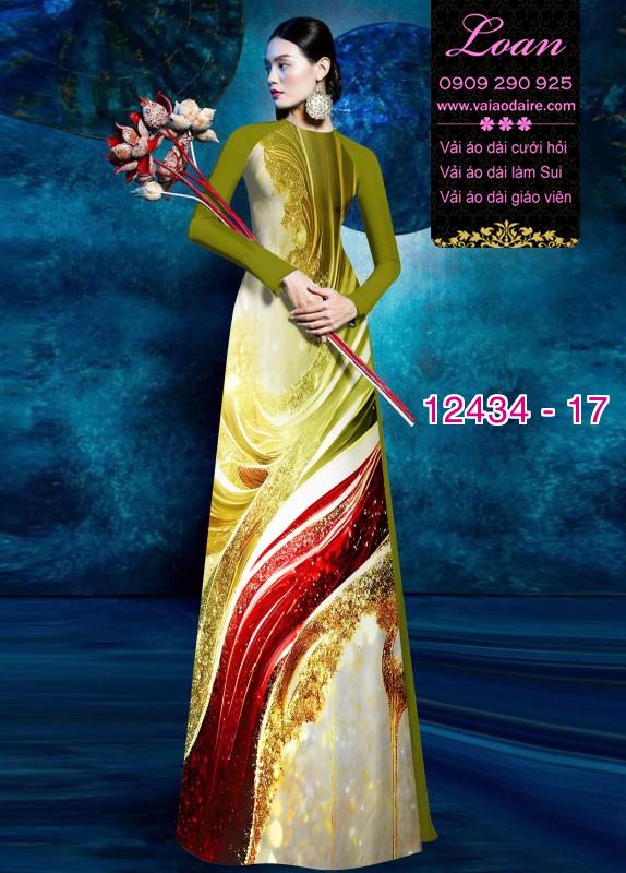 Vải áo dài hoa văn in 3D