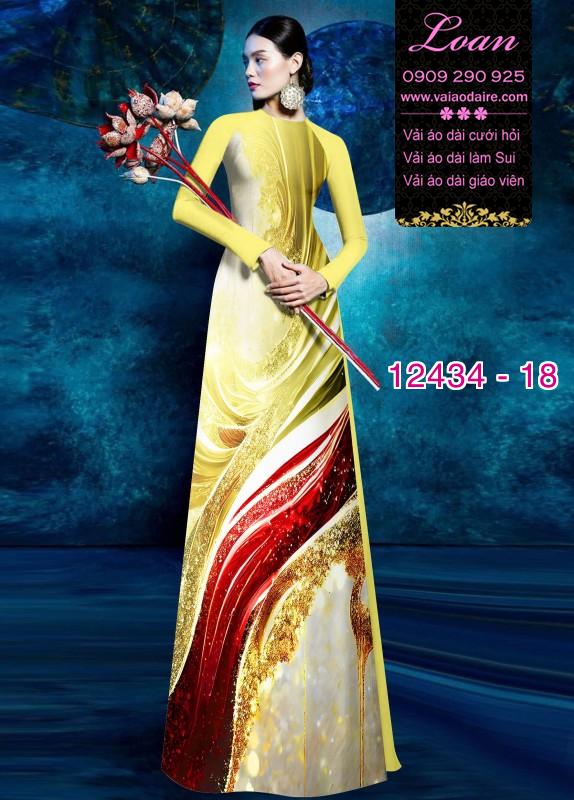 Vải áo dài hoa văn in 3D