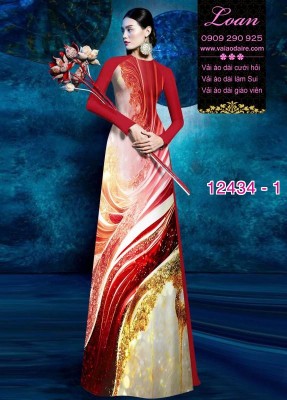 Vải áo dài hoa văn in 3D-DT 12434